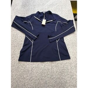 Callia Womens XL Navy Blue Cold Dash 1/4 Zip Pullover Top NWT